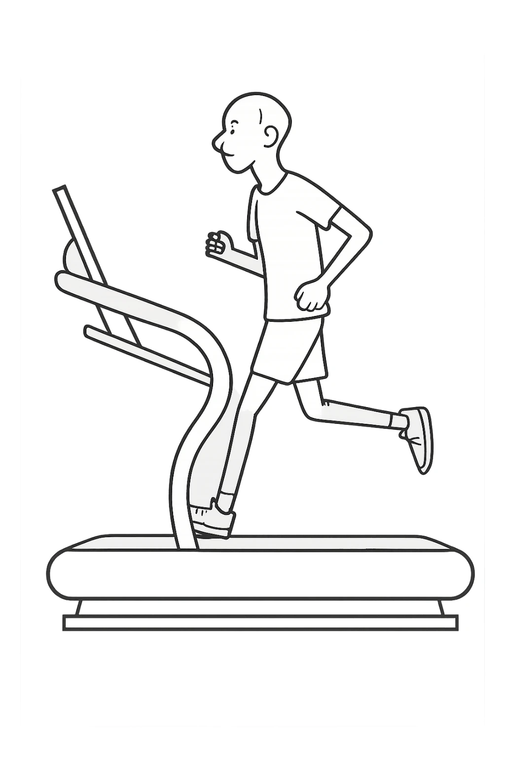 uomo che corre sul tapis roulant ma è secco e senza muscoli. sticker