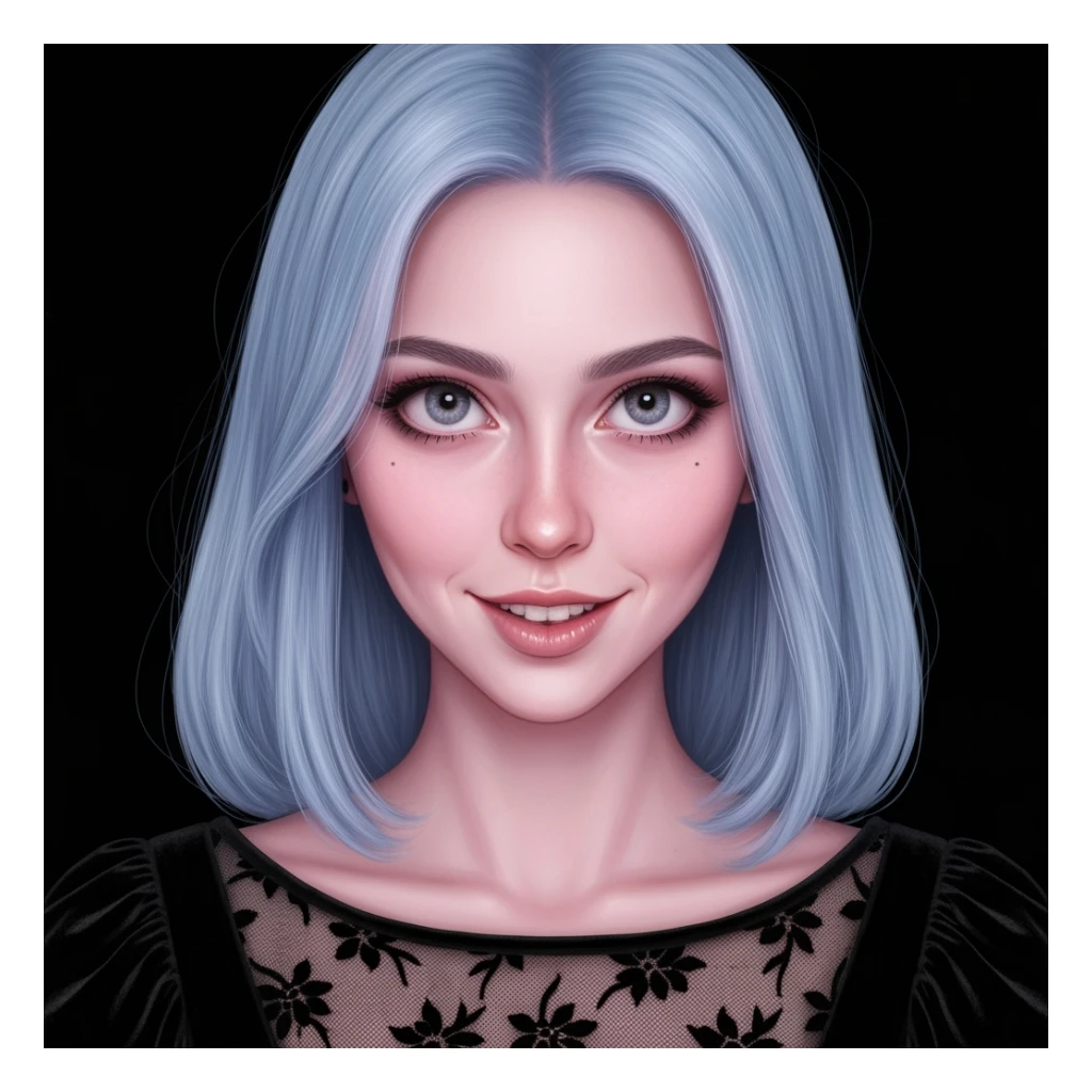 pastel horror profile picture, cute, expressive, minimal, black color palette, variation 4 sticker