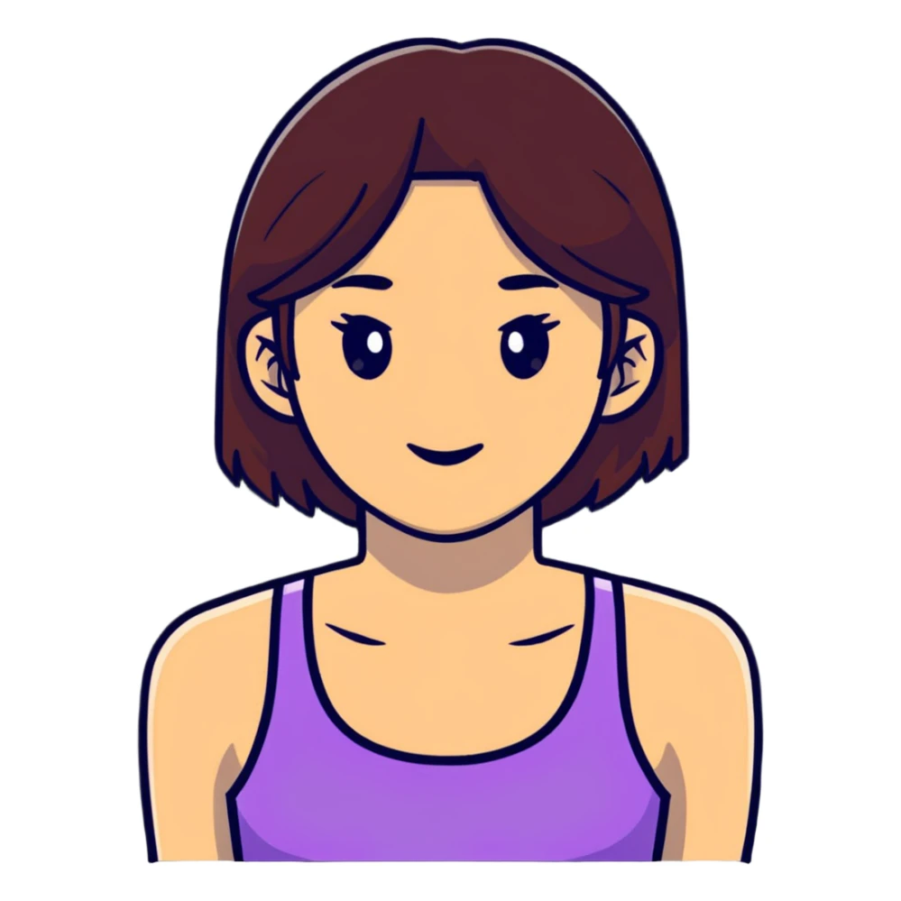 top half of a woman, upper body sticker