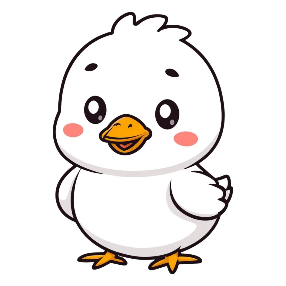 a cute black baby chick with big eyes sticker