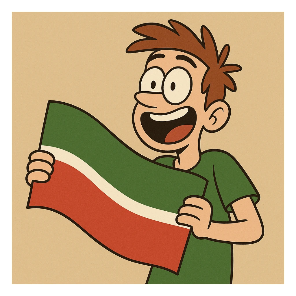 Tatarstan flag, cartoonish sticker