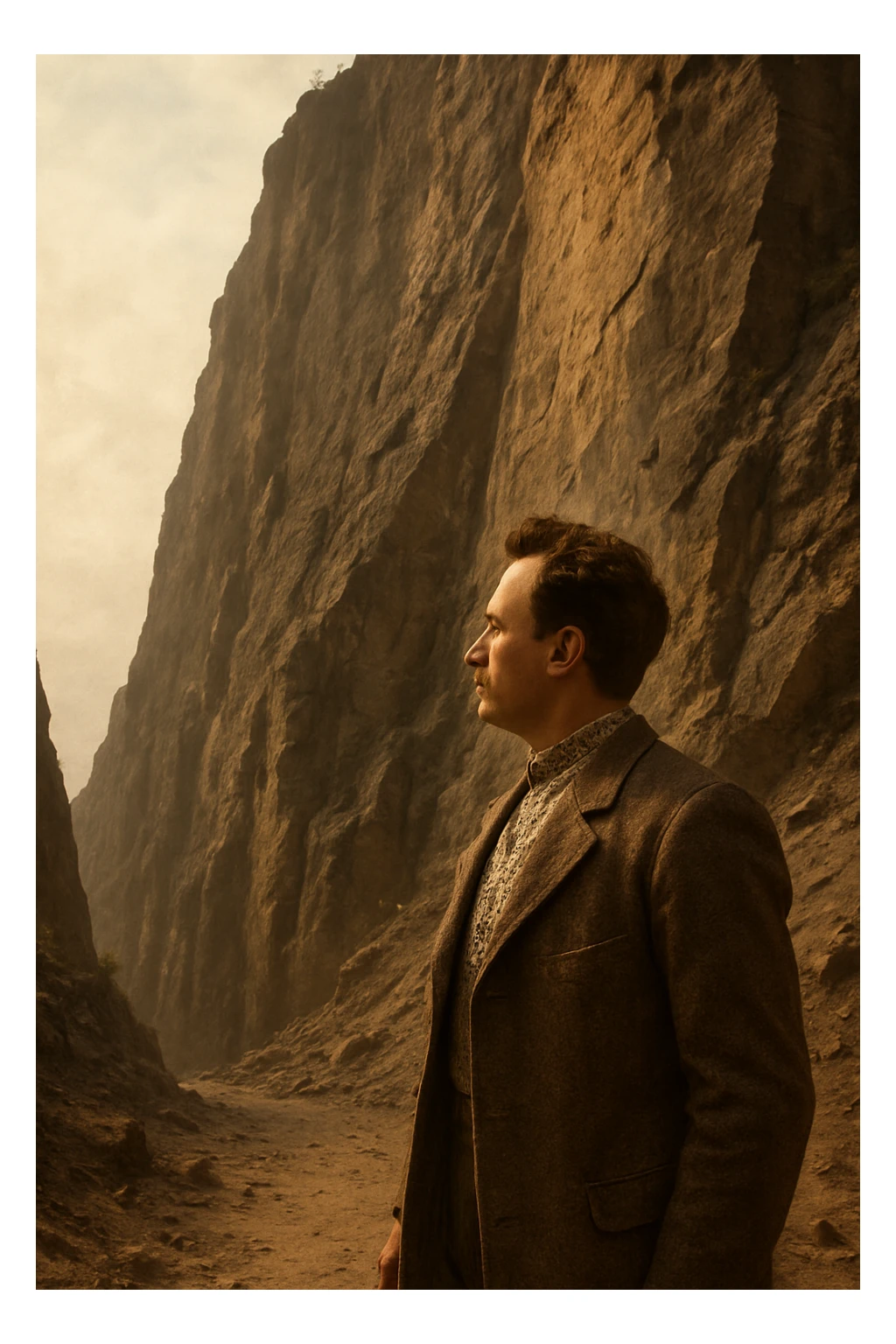 stands at the foot of the cliff sticker