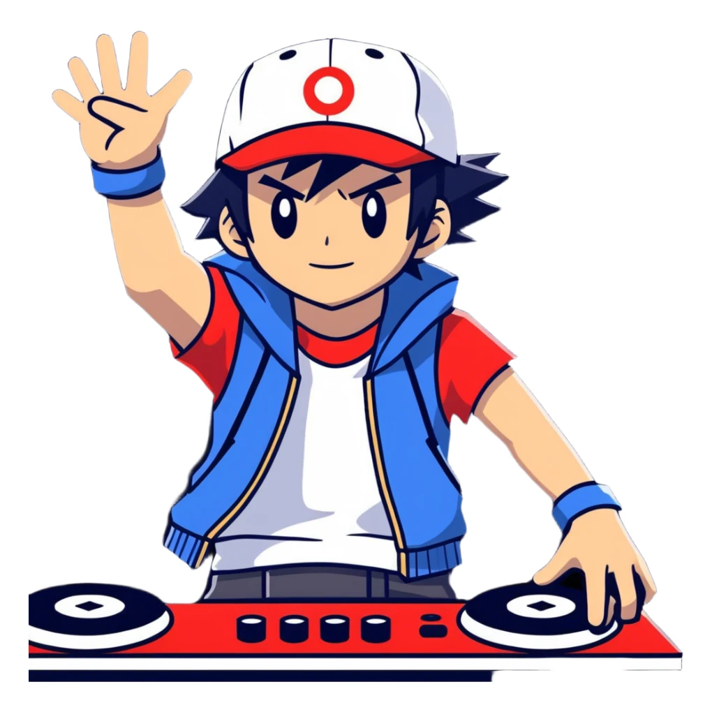 Hot handsome 6ft ash ketchum being a zoom dj sticker