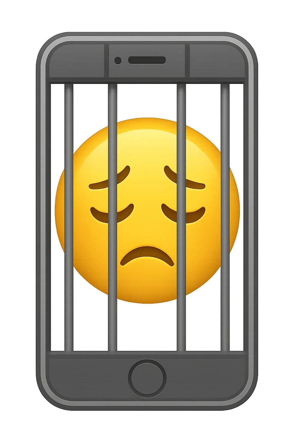 Disturbi alimentari visti come una gabbia stile emoji iphone. sticker