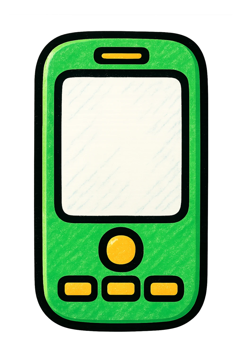 cell phone, modern look, green gold and white color scheme, rounded shapes, simple design sticker