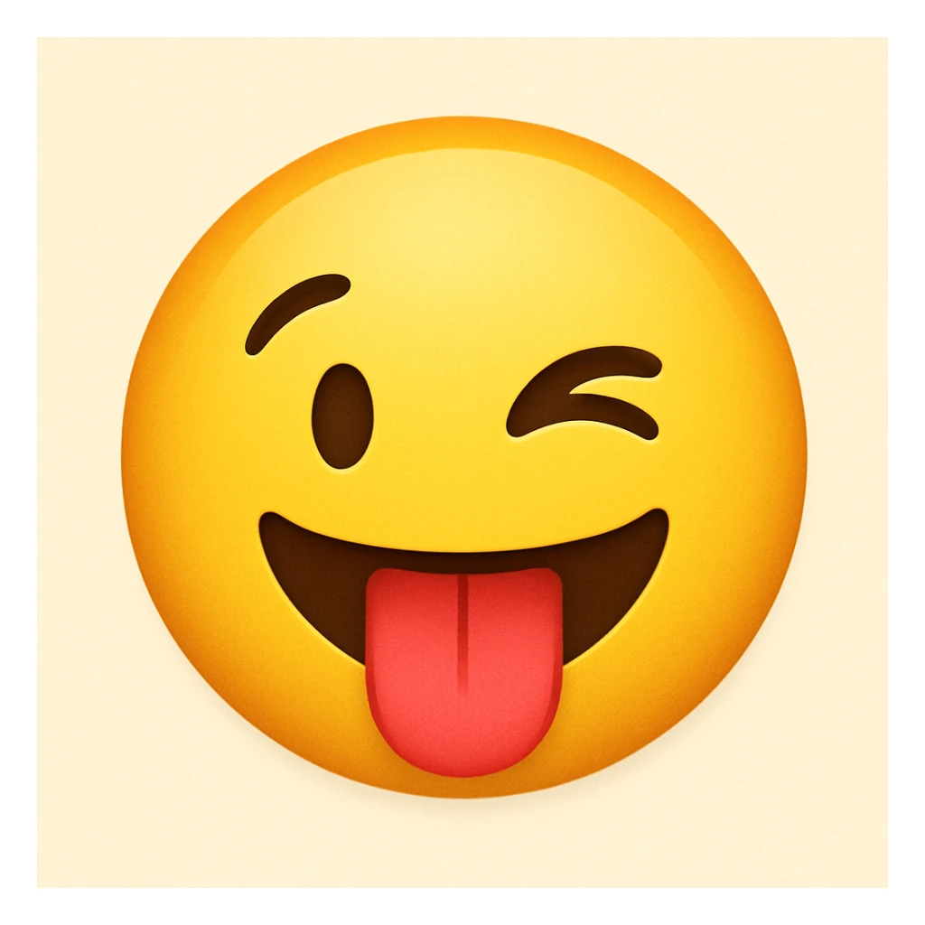 yellow face with wink and tongue out sticker