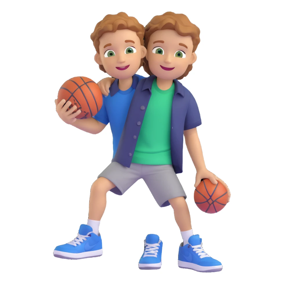 a cheerful boy with wavy ginger light brown hair, short sides, longer on top, green grey eyes, dark blue shirt, holding a Jordan sneaker, smiling sticker