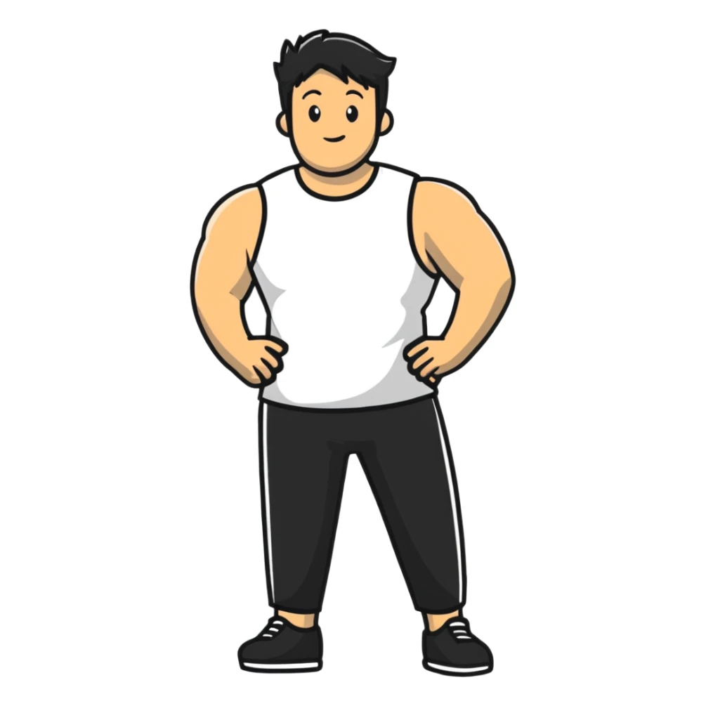 white sleeveless T-shirt sticker
