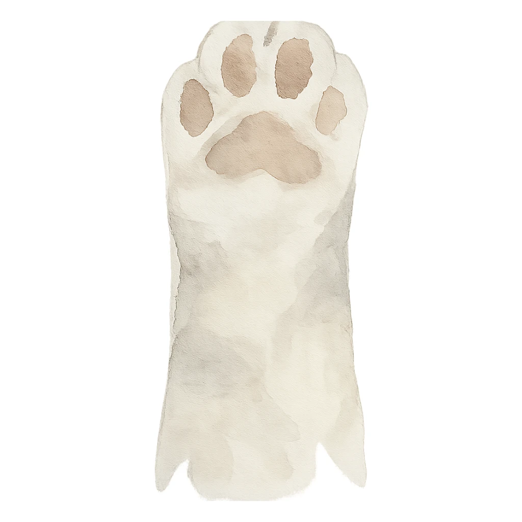 cat paw, loose and expressive brushwork sticker
