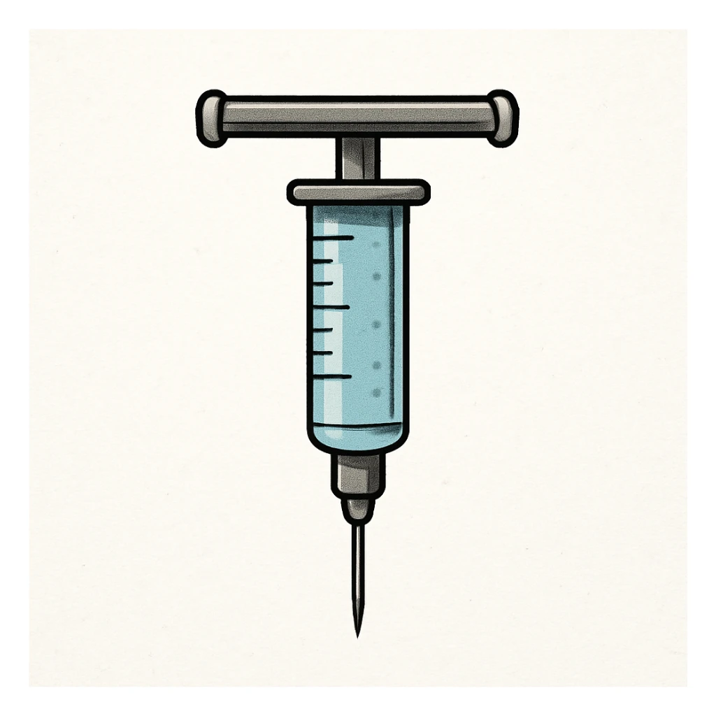 нарисуй букву Т похожую на шприц sticker