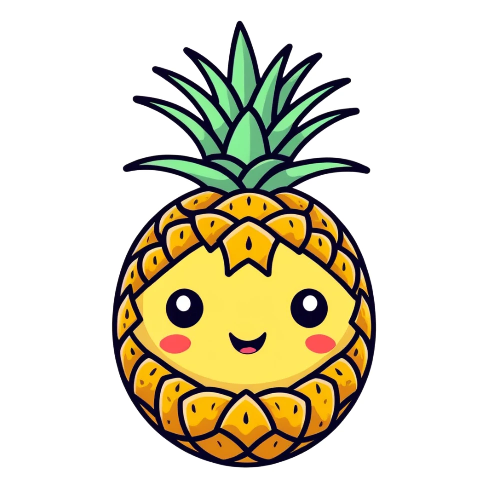 Piña  with eyes and smile sticker