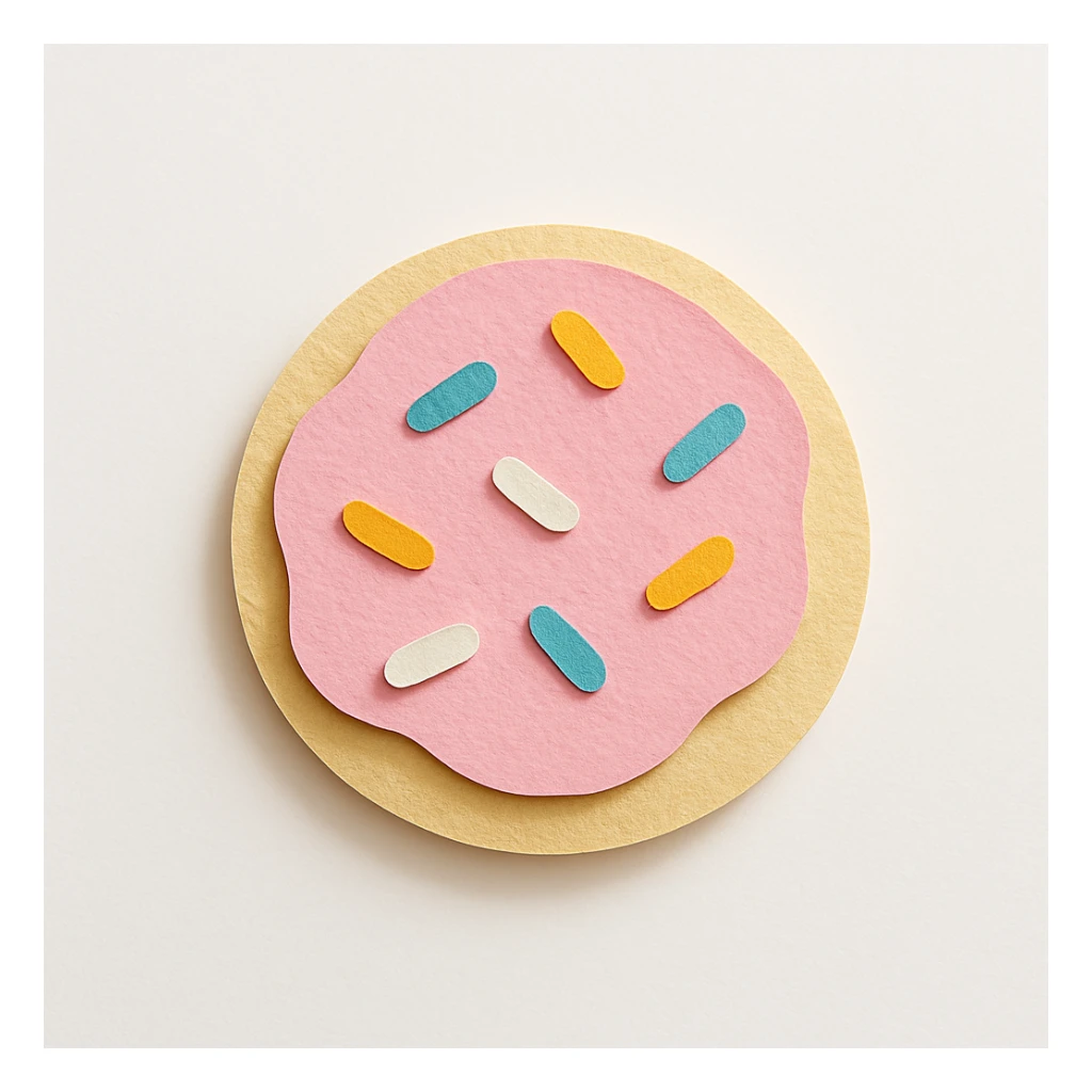 sugar cookie with pink buttercream frosting and sprinkles sticker