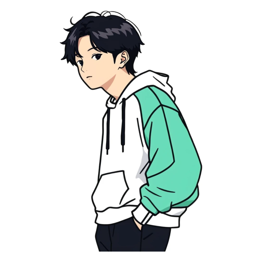 Black hair Jungkook BTS sticker
