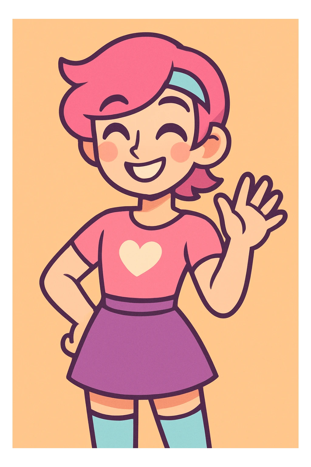 cute femboy with a smile sticker