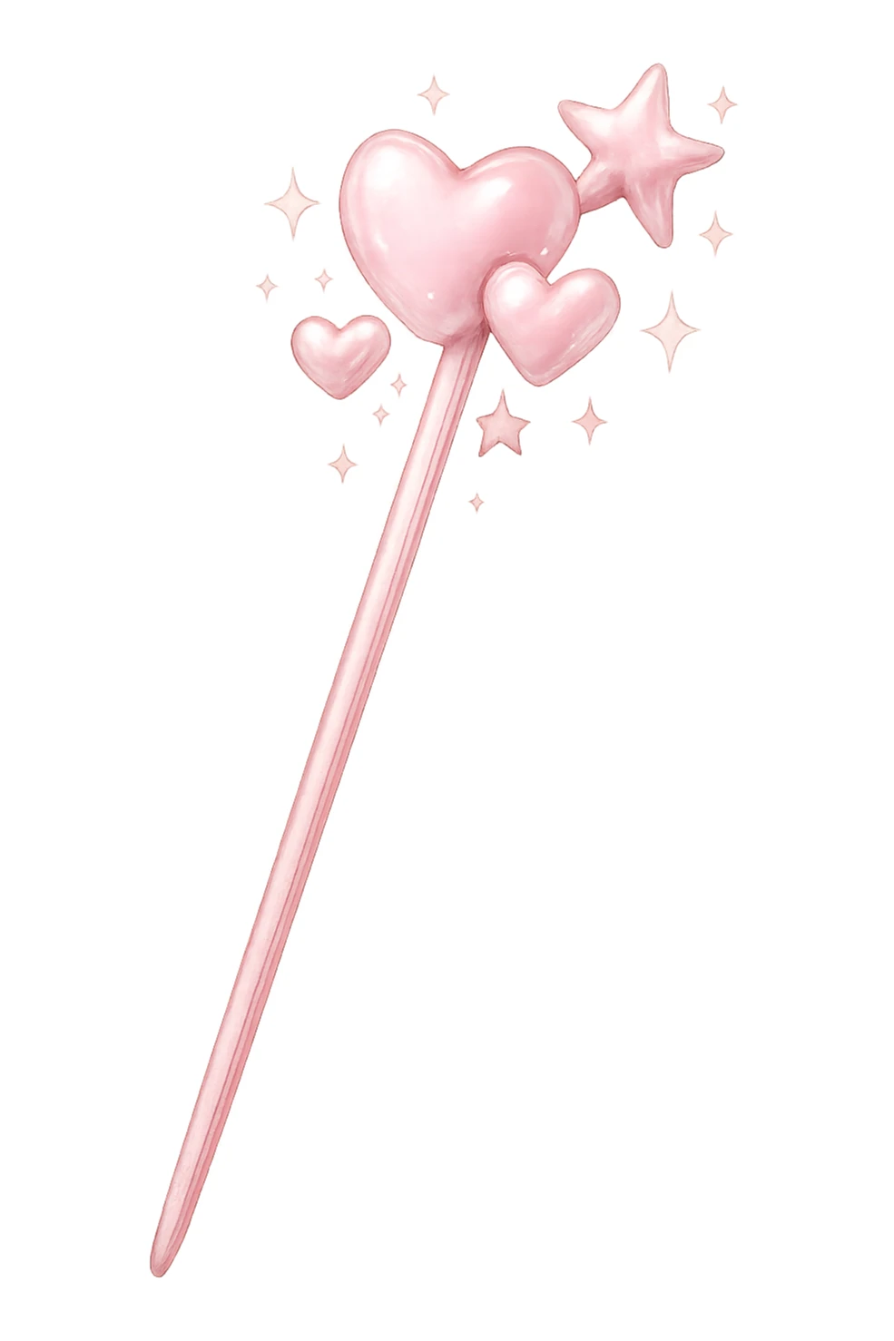 girly sparkling cute hair stick, no background sticker