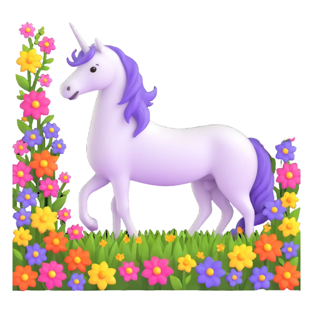 unicorn in a field of flowers sticker