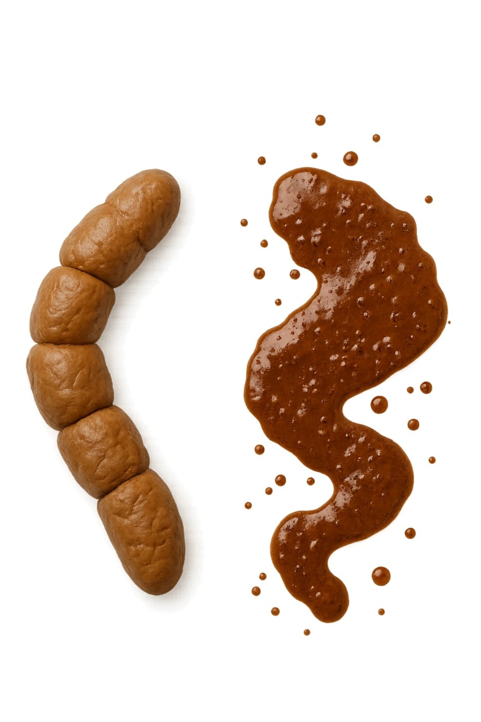 stipsi e diarrea viste dall'alto
, iperrealistico 4k sticker