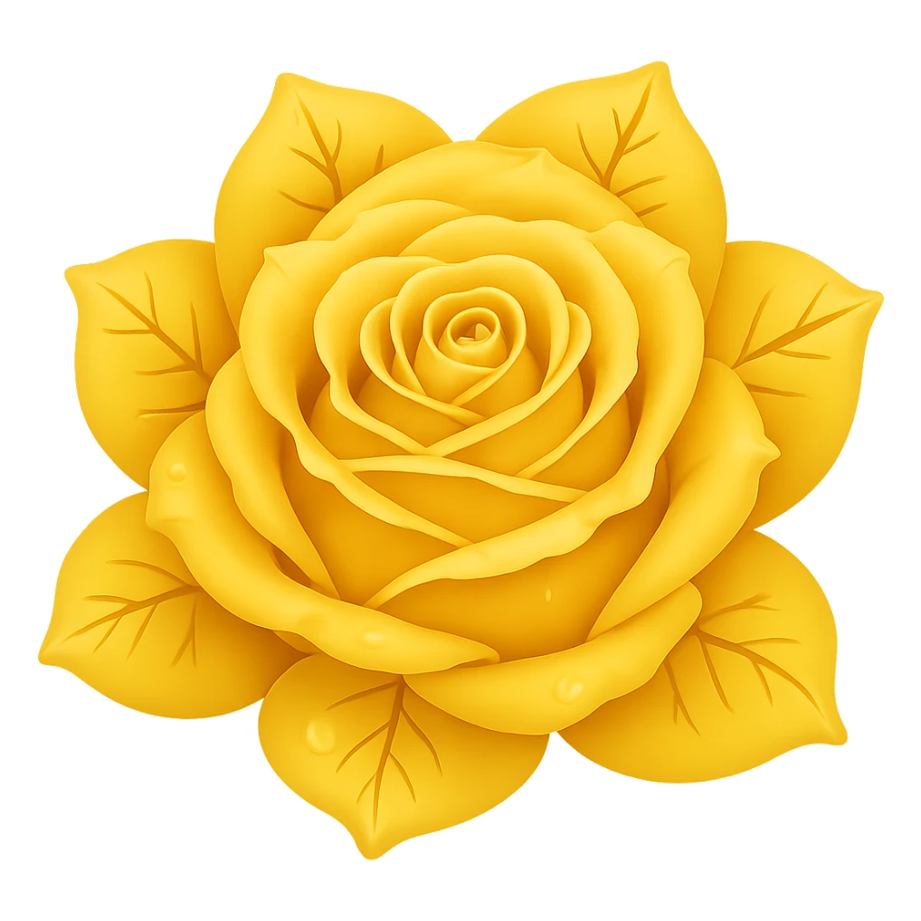 Make the blue icy rose yellow in the style of emoji, keeping the emoji style look and no background. sticker