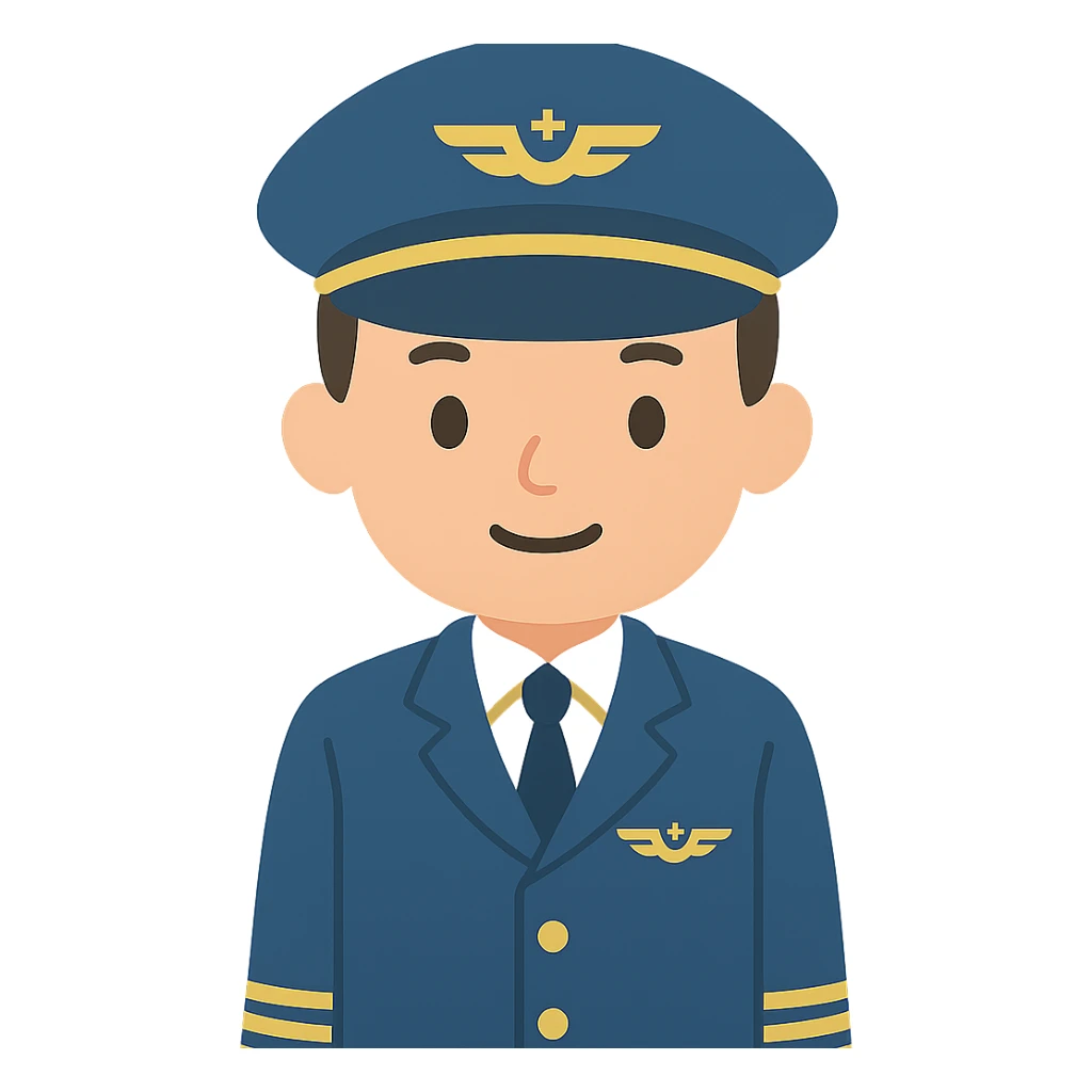 flat toon style pilot, no background sticker