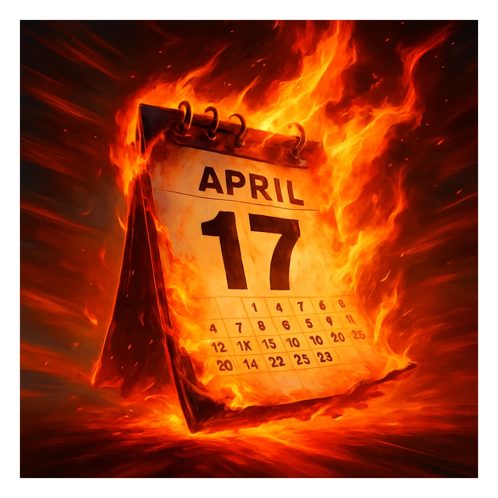 calendar page burning, sense of urgency, vivid and energetic colors sticker