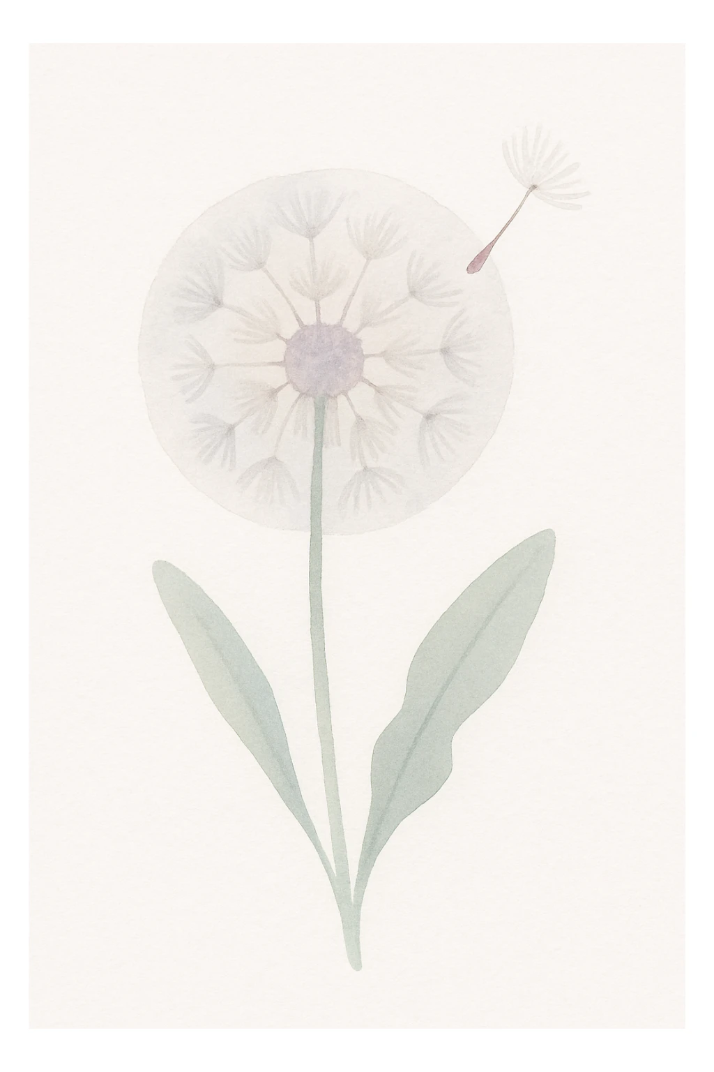 dandelion, realistic watercolor style, soft colors, delicate details sticker