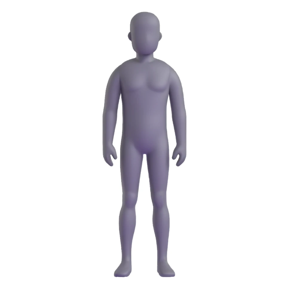 grey human silhouette frontal view with no facial features, no face, no eyes, no nose, no mouth, simple outline sticker