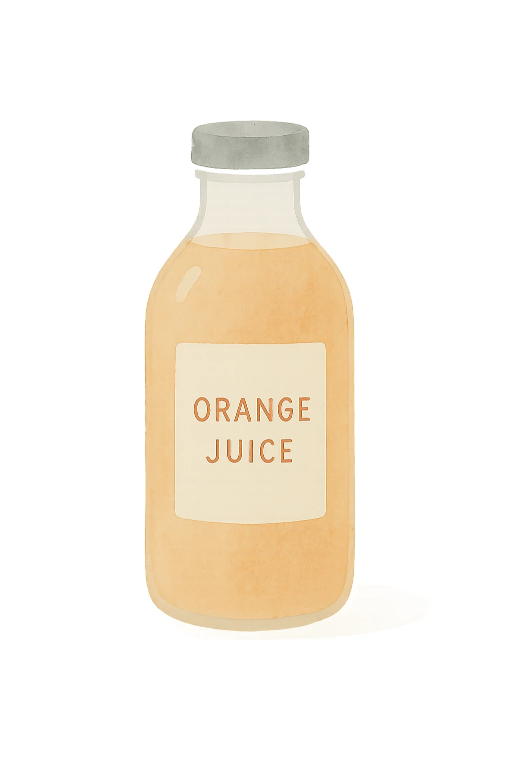 a bottle of orange juice sticker