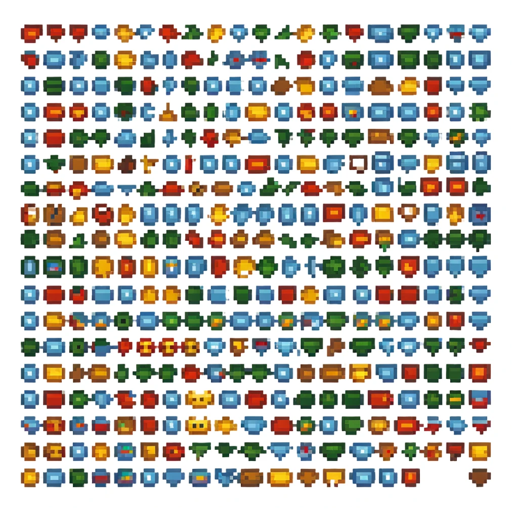letters CGF in pixel art style emoji, colorful, suitable for Discord sticker