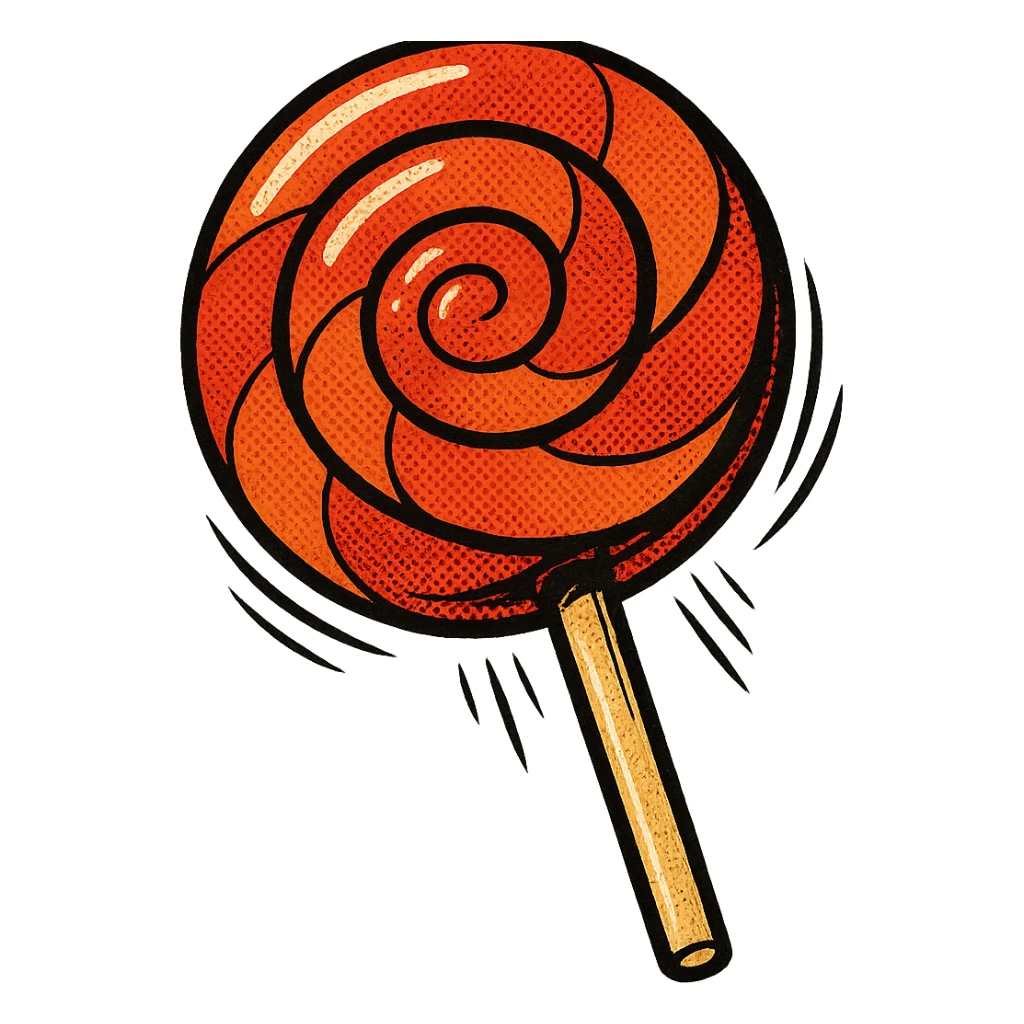 lollipop, old school comic book style sticker