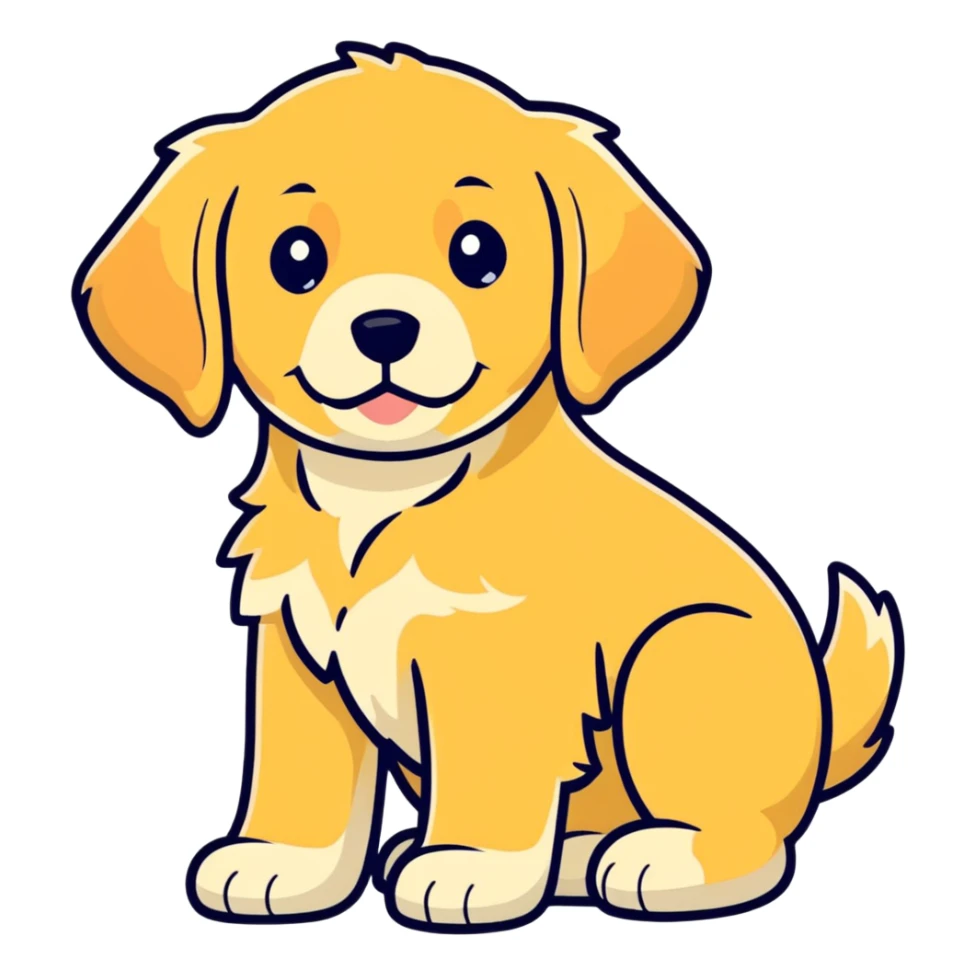 Golden retriever, puppy cinnamon sticker