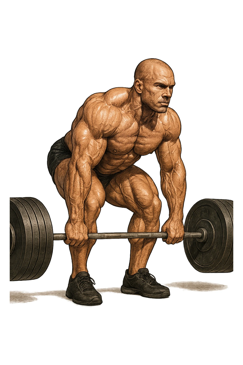 bodybuilder che fa stacco con bilanciere sticker