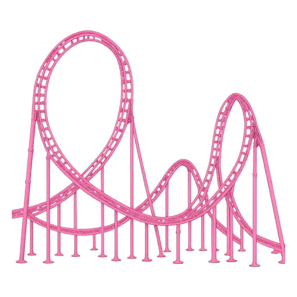 pink roller coaster sticker