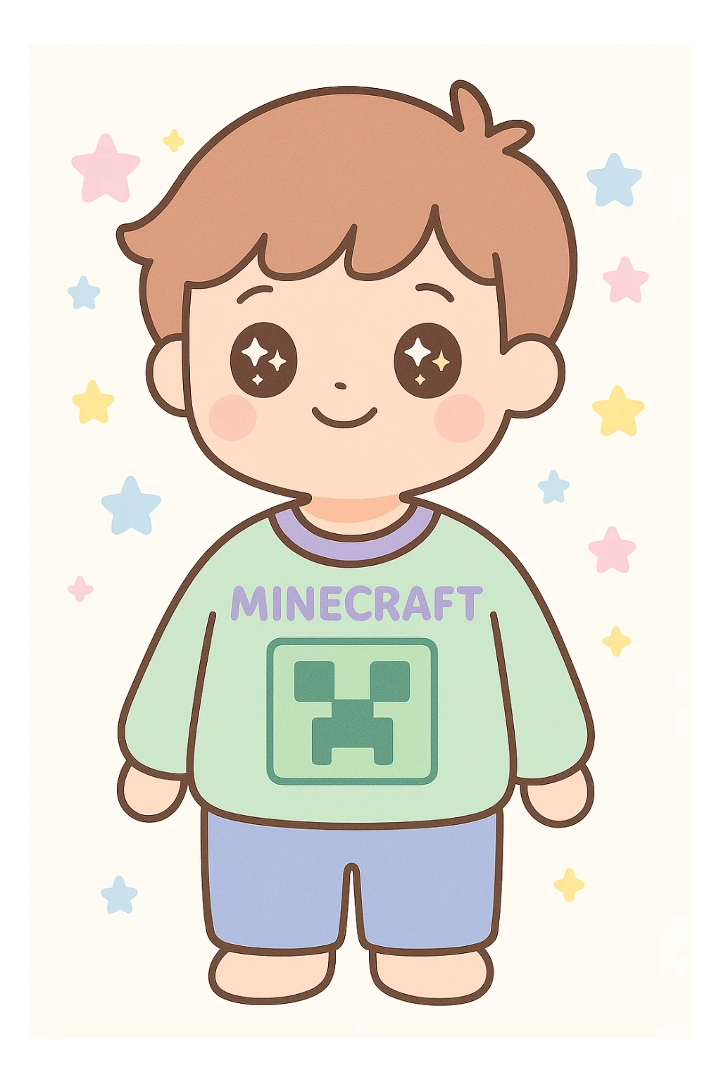 Change the jumper to green, keep kawaii style sticker