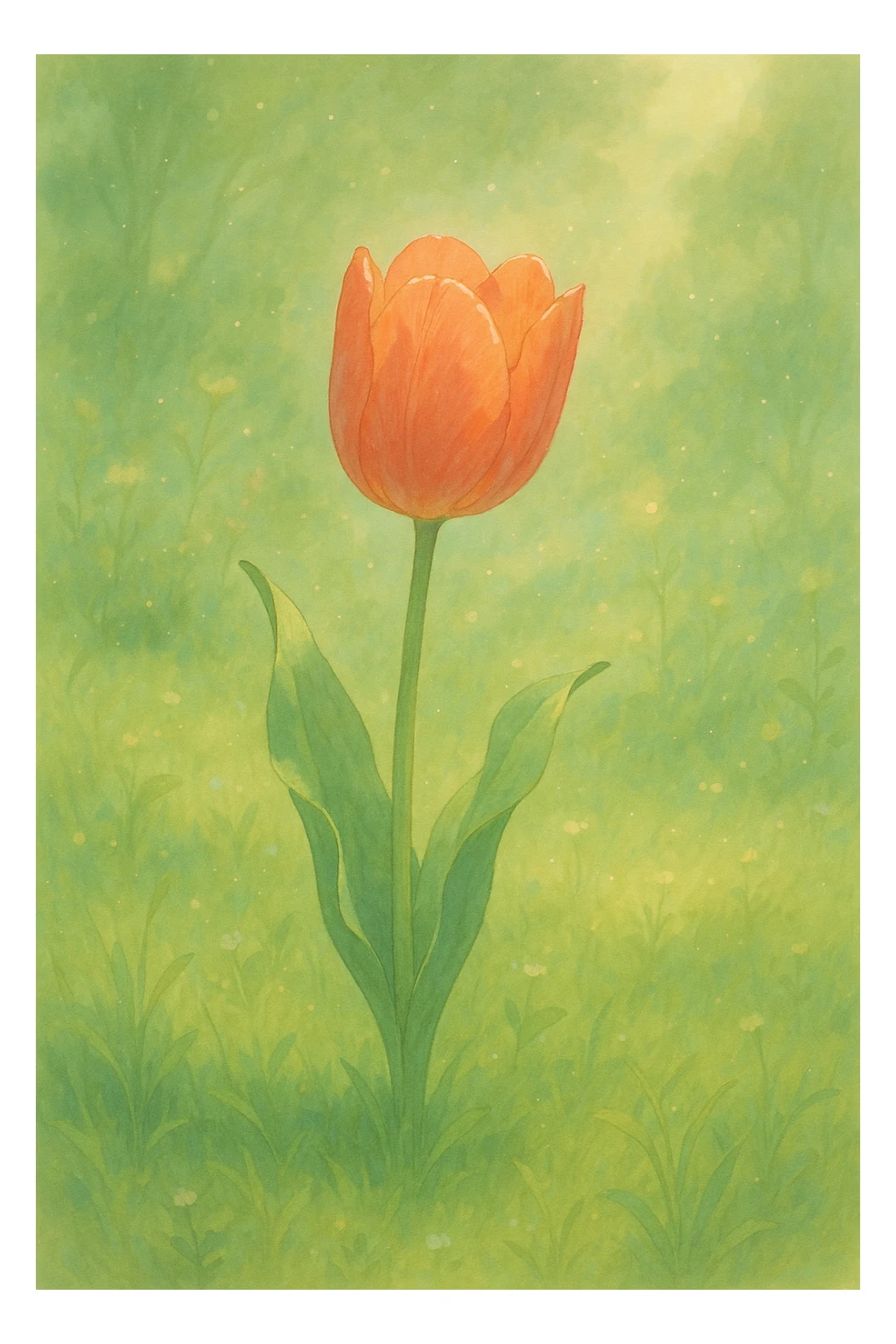 a tulip flower, natural colors, soft, fairy-like atmosphere,  sticker