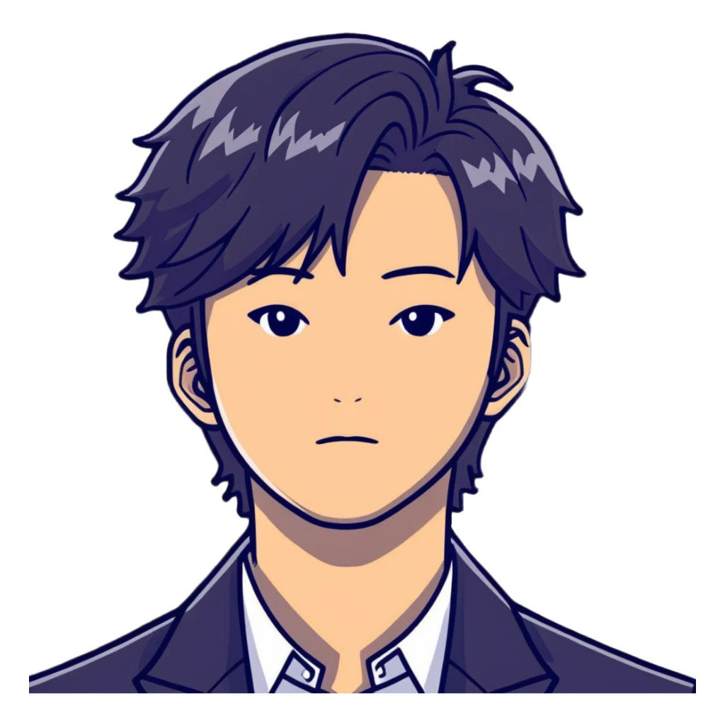 Handsome K-pop male idol face with stylish hair sticker