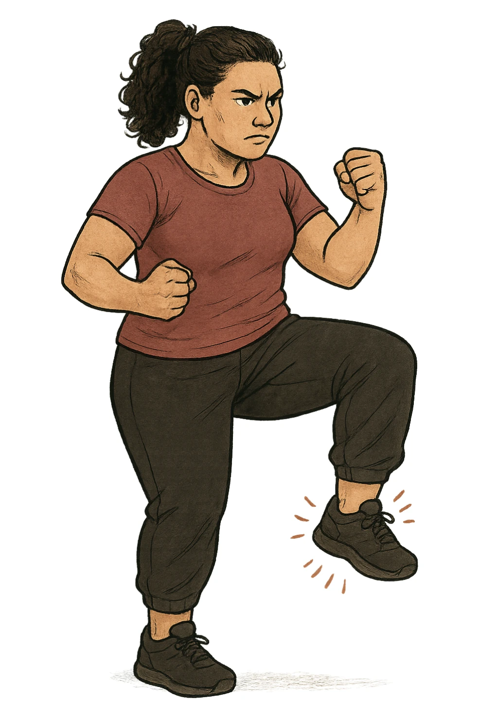 dONNA CON PCOS CHE COMBATTE LE SUE GAMBE GONFIE FORMATO VERTICALE SENZA SFONDO sticker