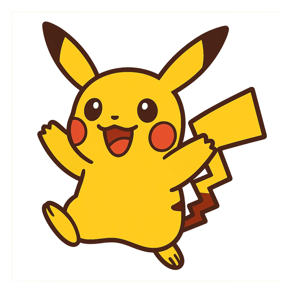 pikachu, playful, cartoon style, bright colors sticker