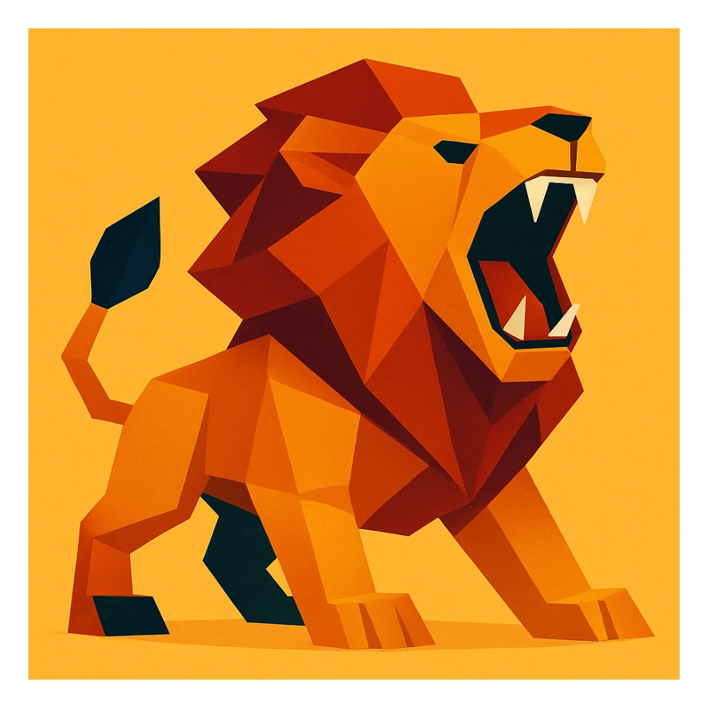 Lion roar 3D shape sticker