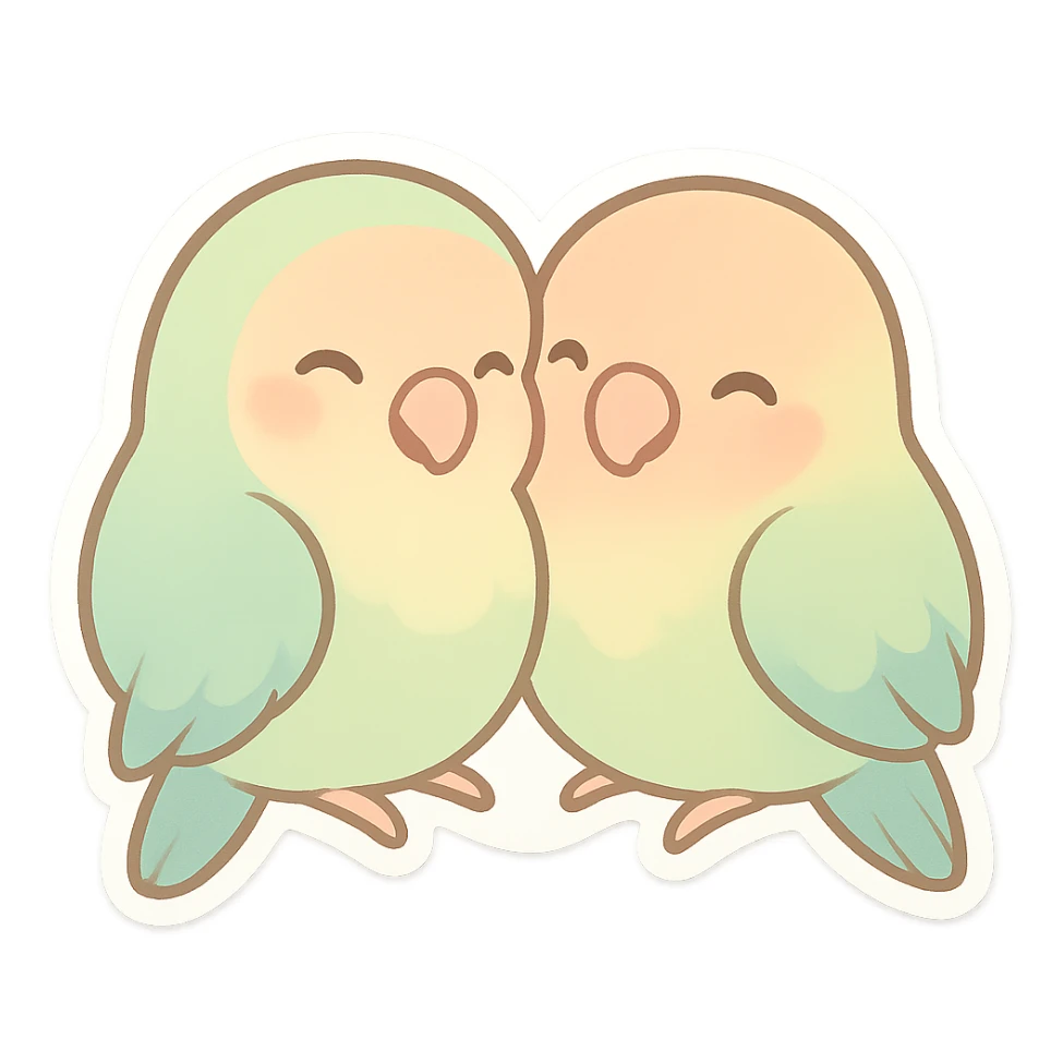 cute lovebirds pastel  sticker