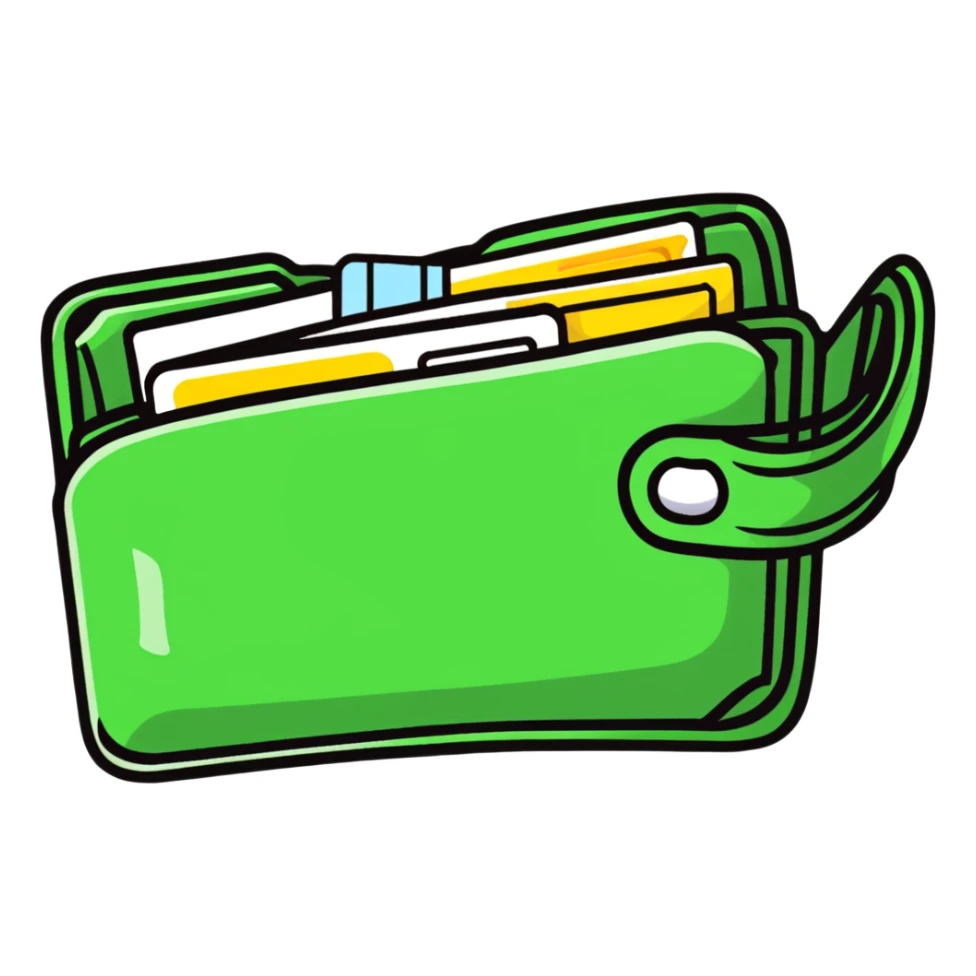 Wallet with dollar bills and savings sticker