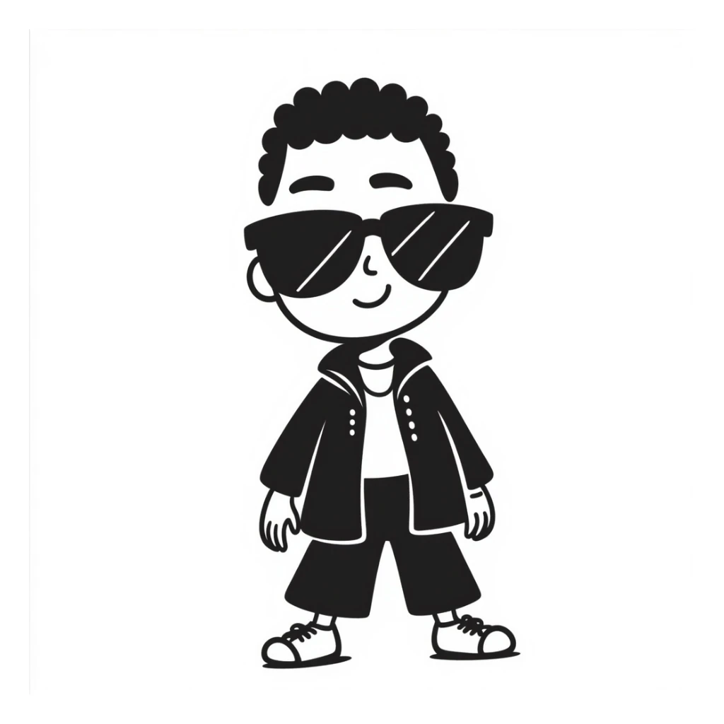 Diddy, the famous rapper and music producer, depicted in a fun and recognizable way, with sunglasses and stylish clothing, hand-drawn doodle style sticker