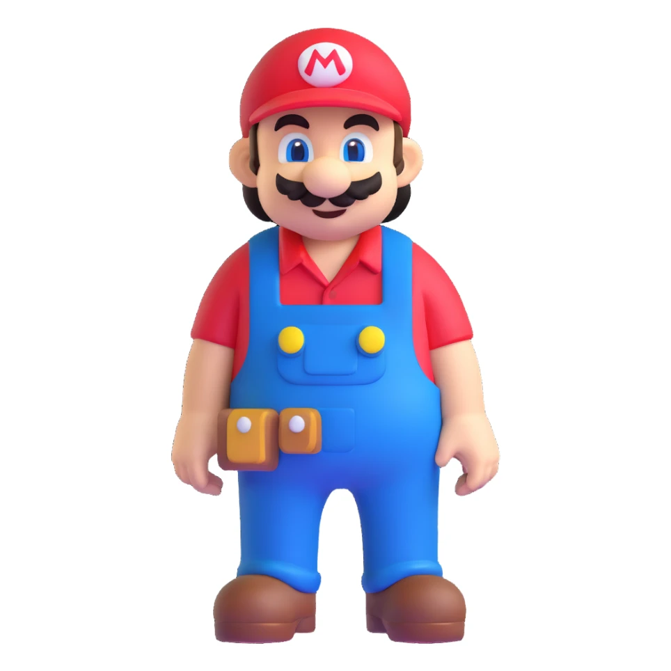 Mario with red shirt and blue overalls sticker