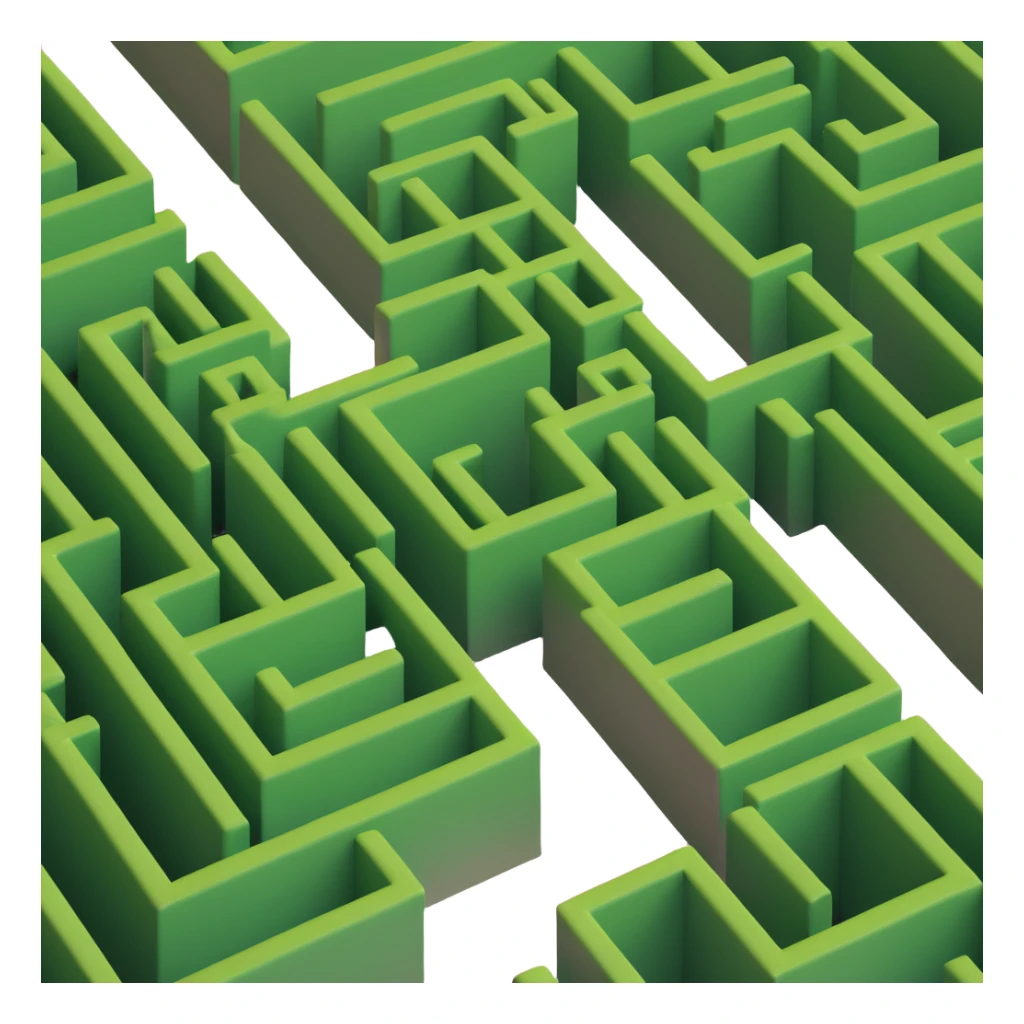 hedge maze with tall green walls sticker