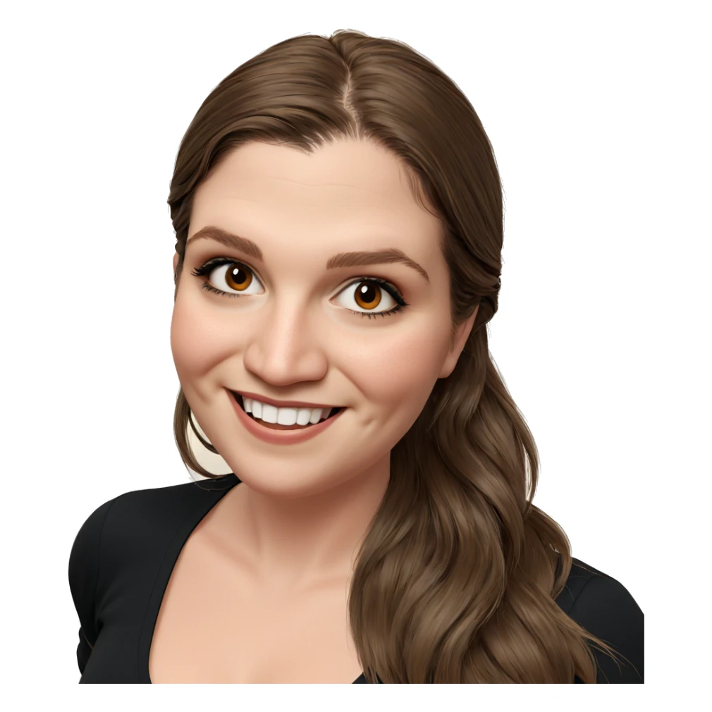 smiling girl with brown hair sticker