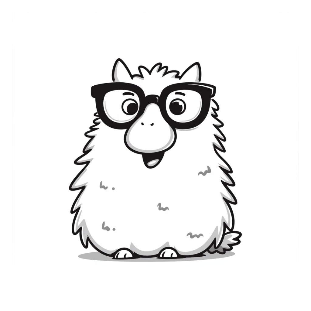 monster with a big nose and black glasses sticker