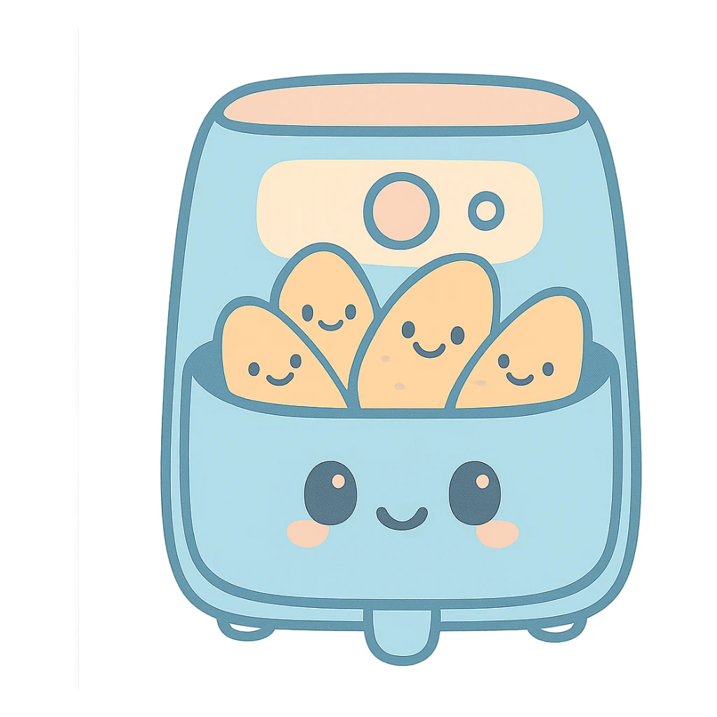 air fryer potatoes, adorable with smiling faces sticker