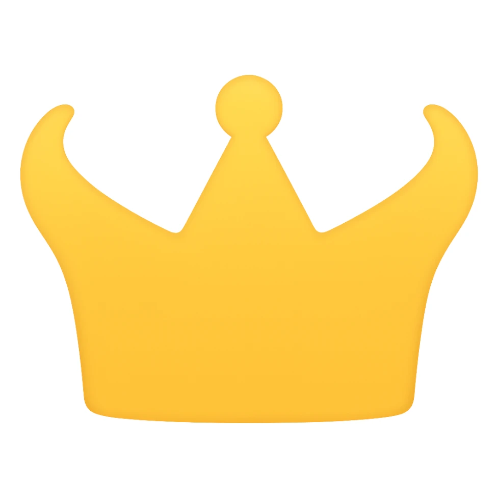 Apply a gold gradient to the crown, keeping the lineal color icon style with no background. sticker