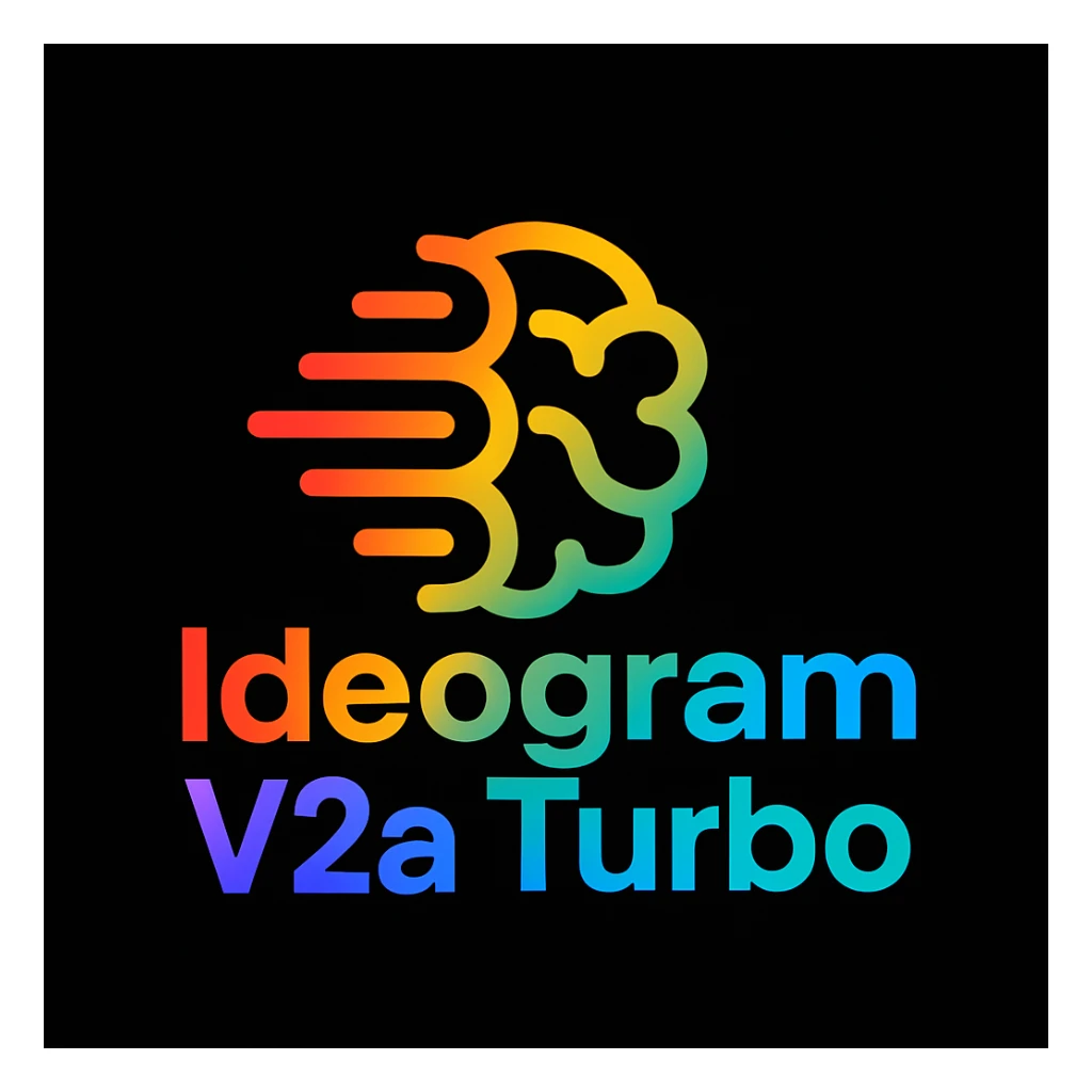 make a colorful text of "Ideogram V2a Turbo", black background sticker