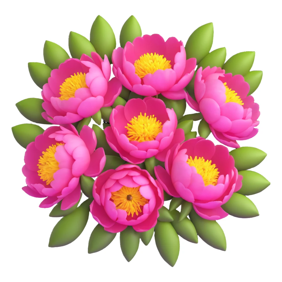 lush bouquet of peony flowers sticker
