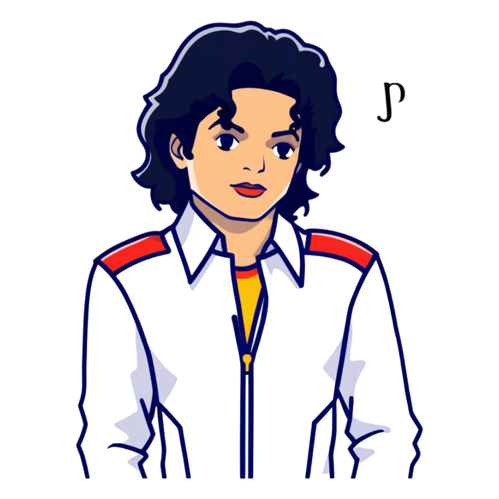 Michael Jackson from waist up with his signature pose sticker
